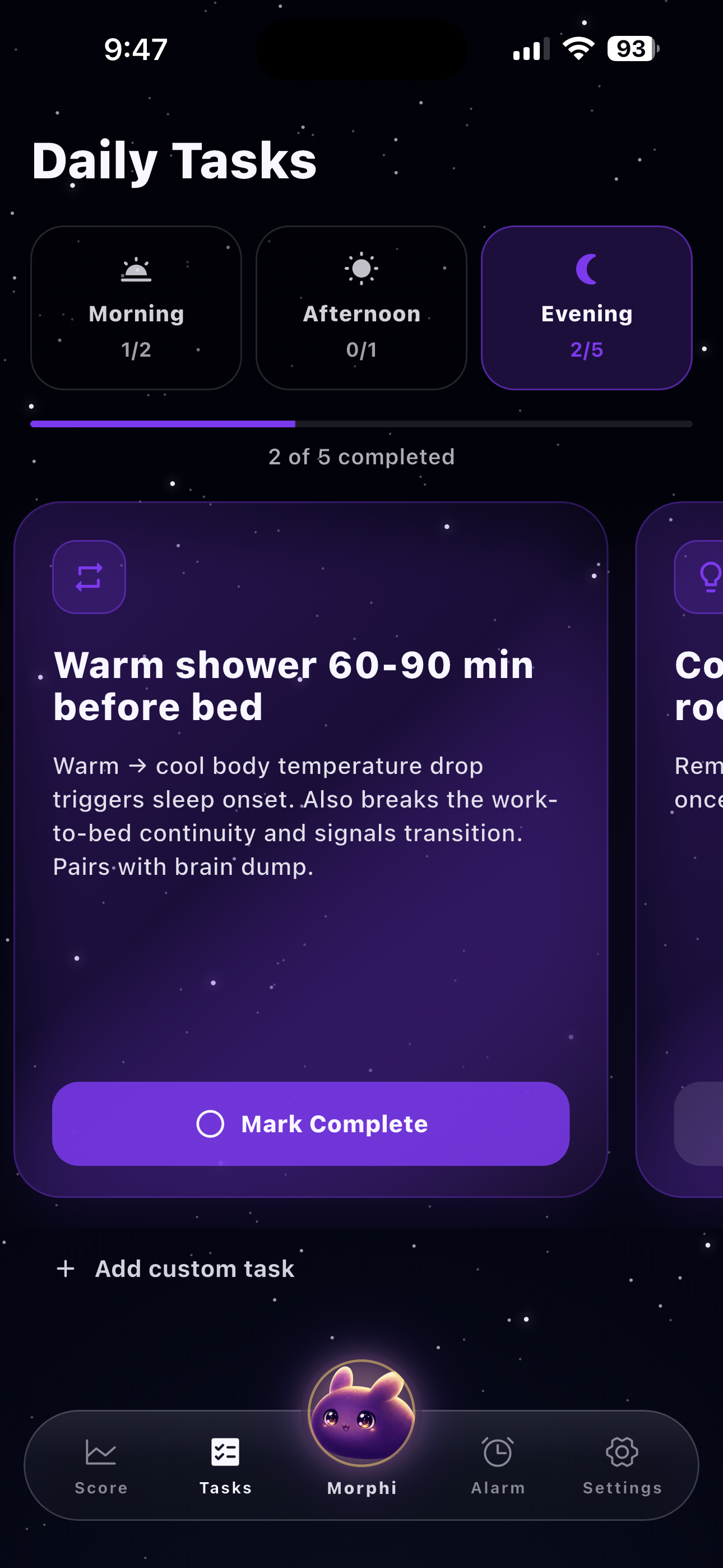 Tasks — your evening habit