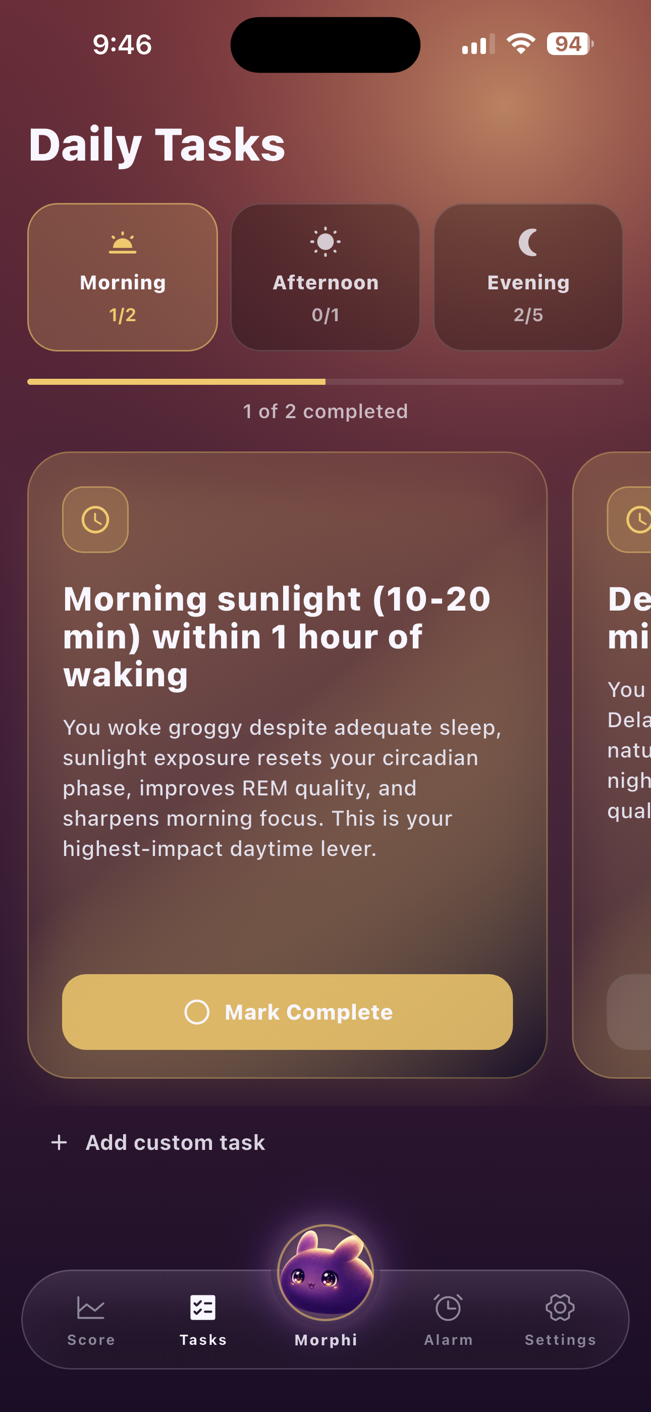 Tasks — your morning habit